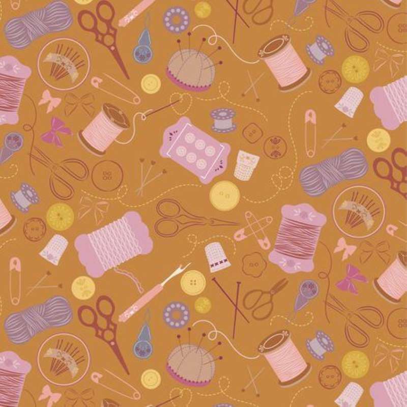 Tissu Patchwork Memory Made - Nostalgic notions dark honey