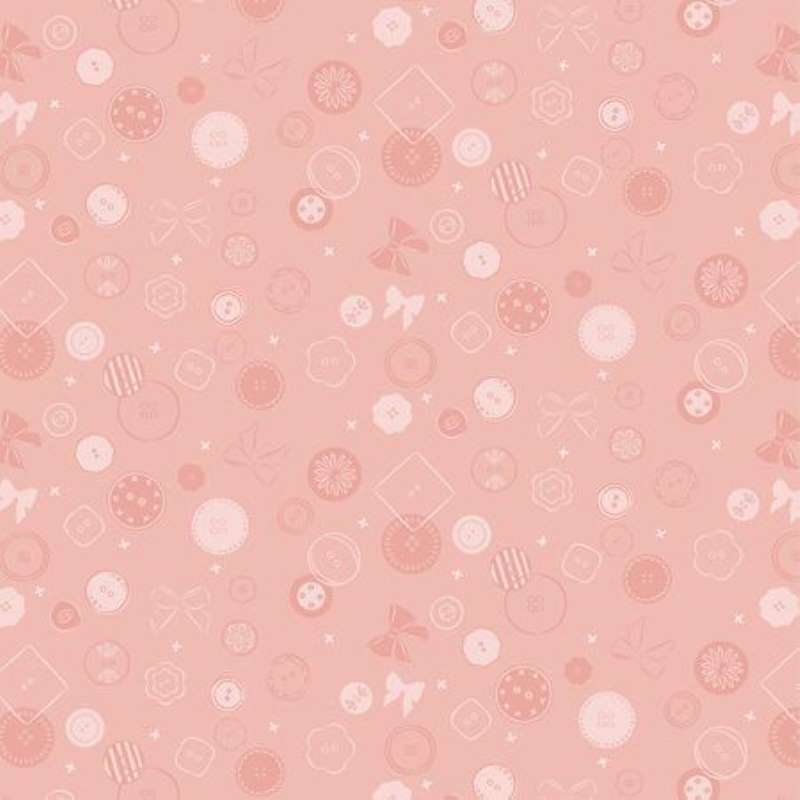 Tissu Patchwork Memory Made - Button jumble dark peach