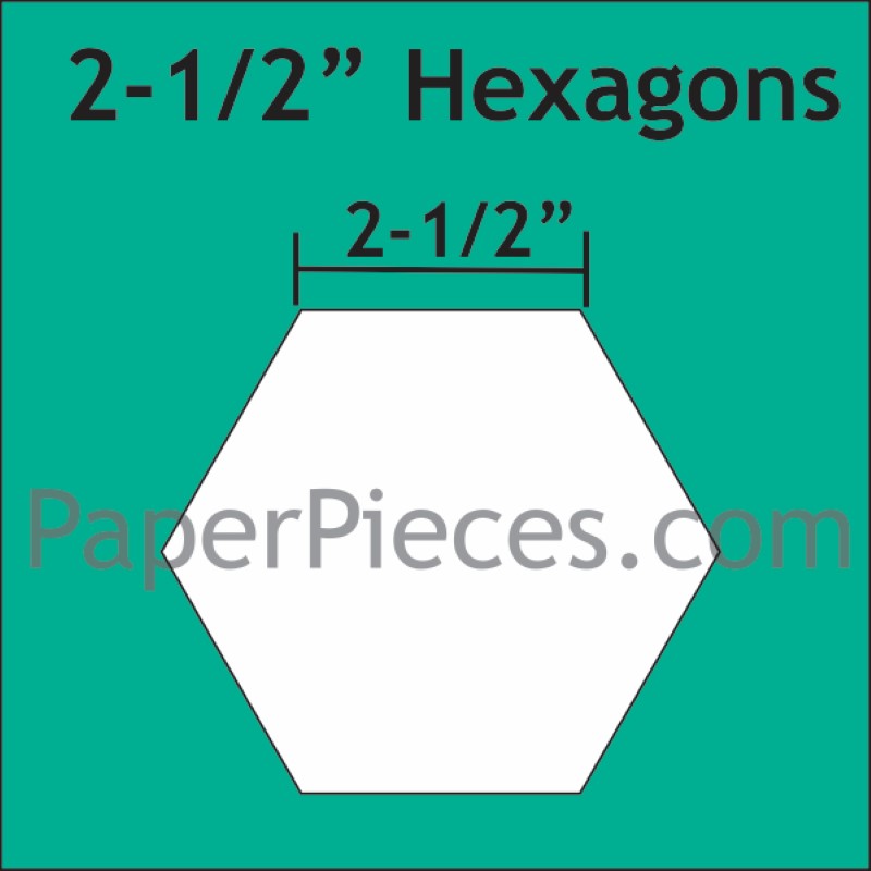 Gabarit Paper Pieces Hexagone 2,5 inch, par 25