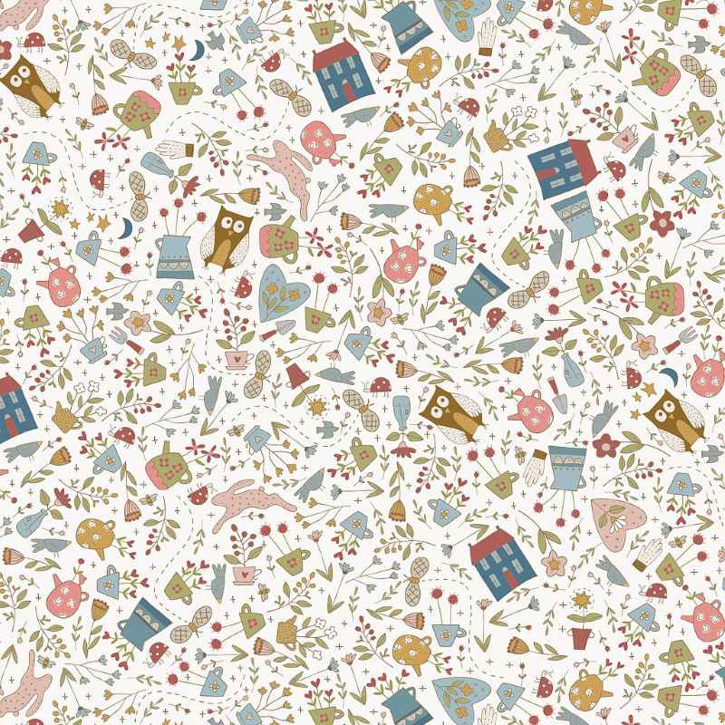 Tissu Patchwork Owl & Hare grande largeur