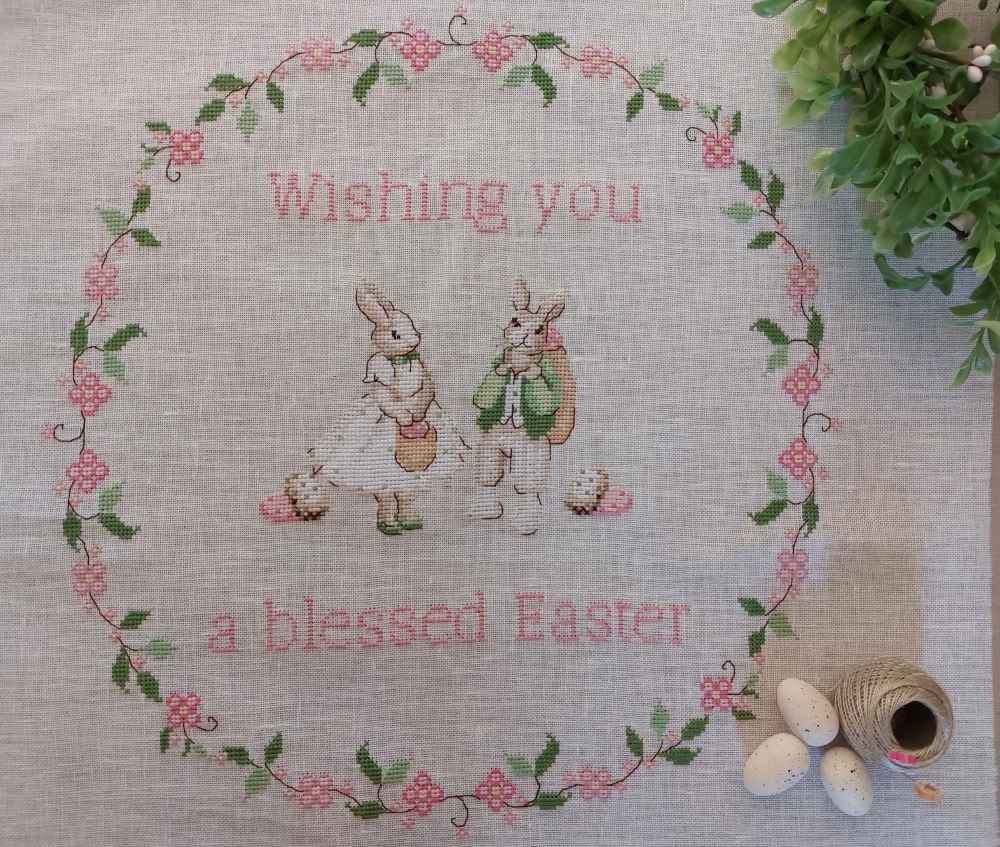 Modèle de Point Compté - Guirlande de Pâques