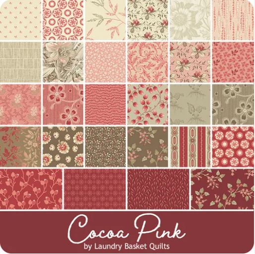 Tissu Patchwork Collection Cocoa Pink, 28 Coupons 25x55cm