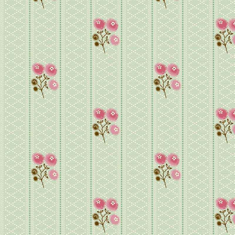 Tissu Patchwork Sienna "Lattice Posy Mint", Coupon