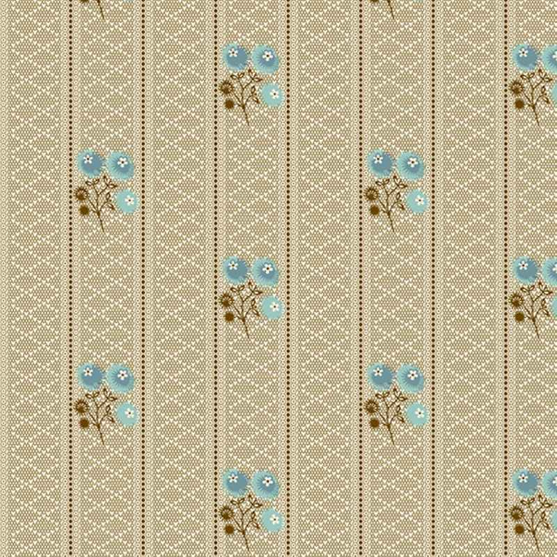 Tissu Patchwork Sienna "Lattice Posy Walnut", Coupon