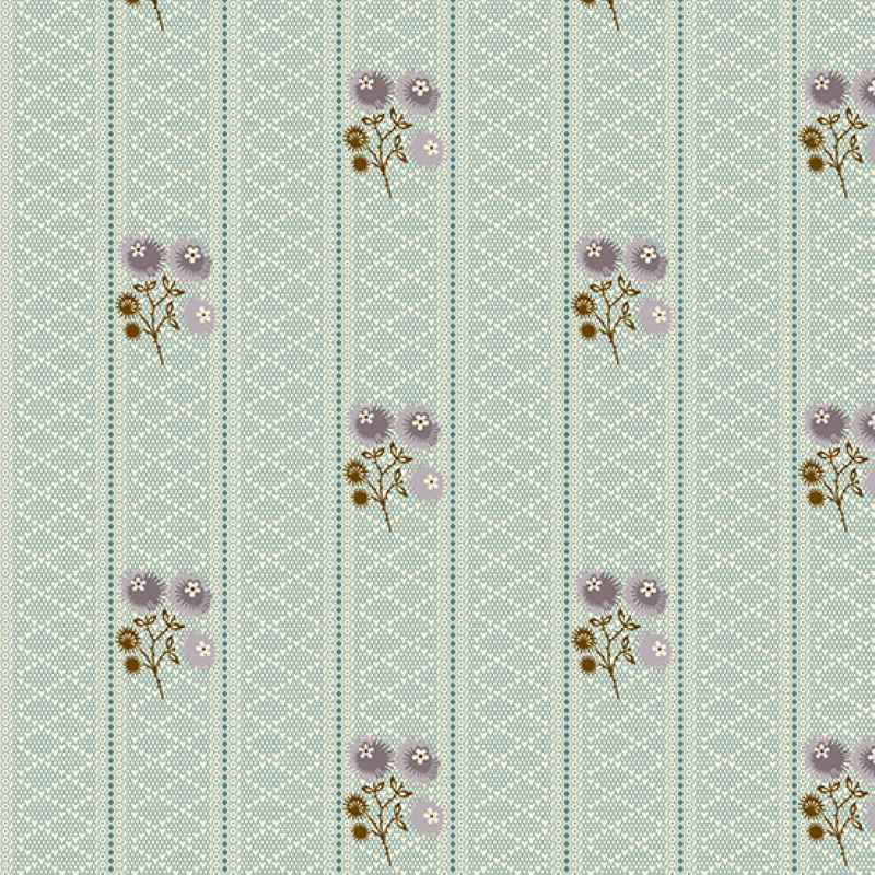 Tissu Patchwork Sienna "Lattice Posy Teal", Coupon