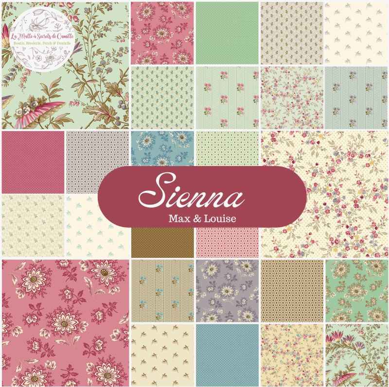 Tissu Patchwork Collection Sienna, 28 Coupons 25x55cm