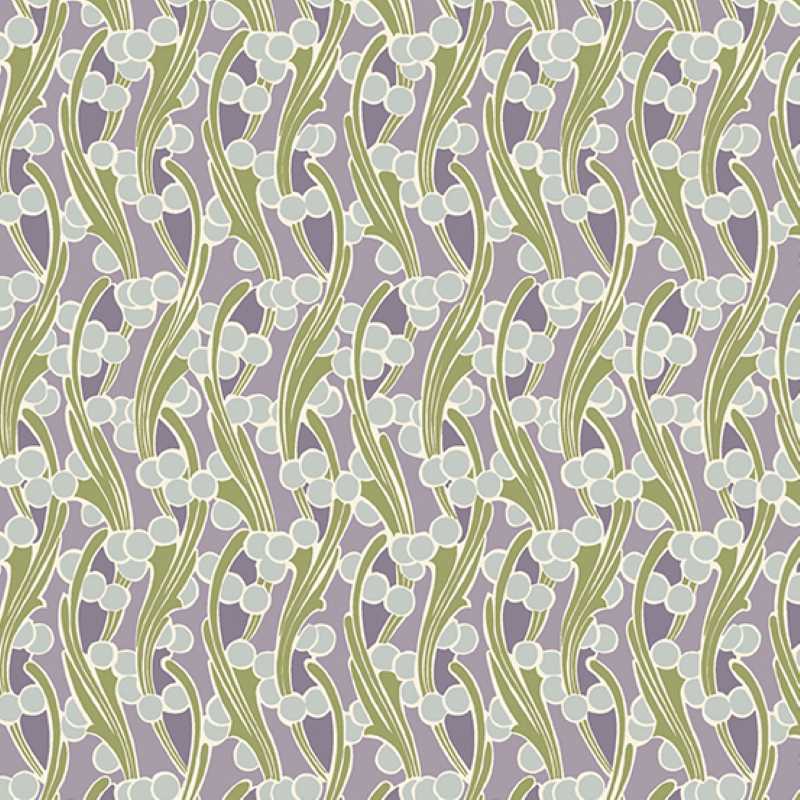 Tissu Patchwork Fleur Nouveau "Seawed Purple", Coupon