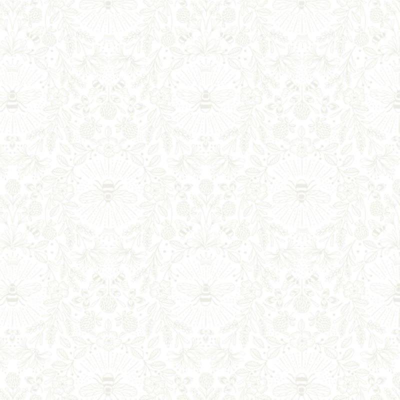 Tissu Patchwork Tiny Tonals Queen Bee White on White, Coupon