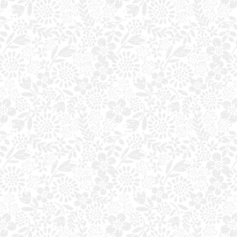 Tissu Patchwork Tiny Tonals Flower Garden White on White