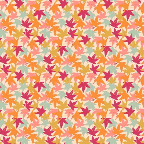 Tissu Patchwork Splendor "Leaves Multicolores", Coupon
