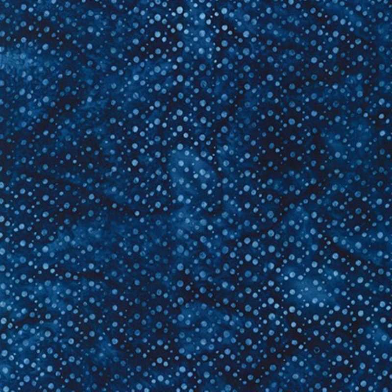 Tissu Patchwork Batik Kasuri Pois Blue, Coupon