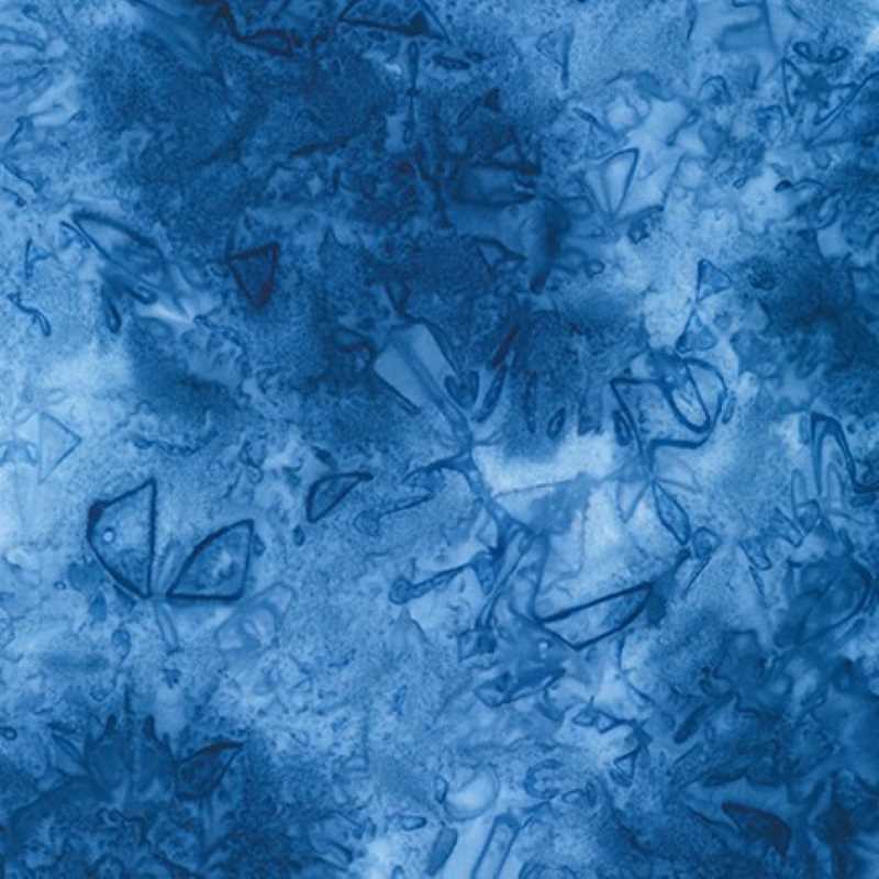 Tissu Patchwork Batik Kasuri Faux-unis Blue, Coupon