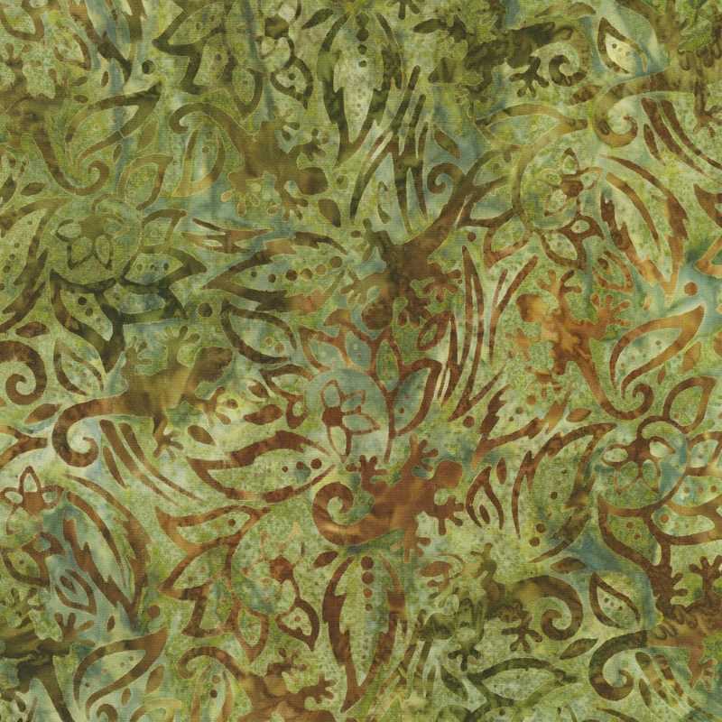 Tissu Patchwork Batik Junglescape Olive