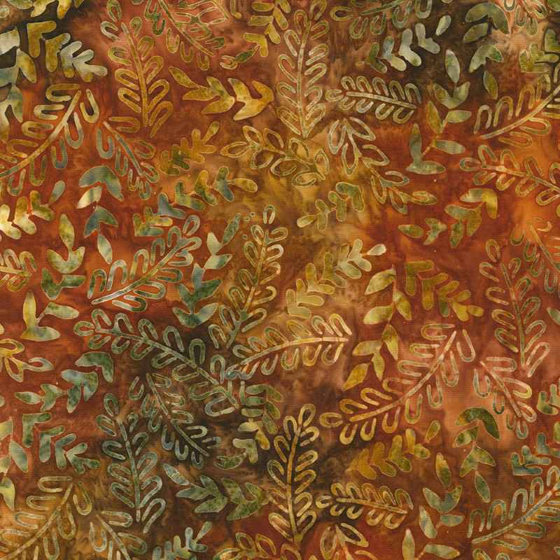 Tissu Patchwork Batik Junglescape Rust