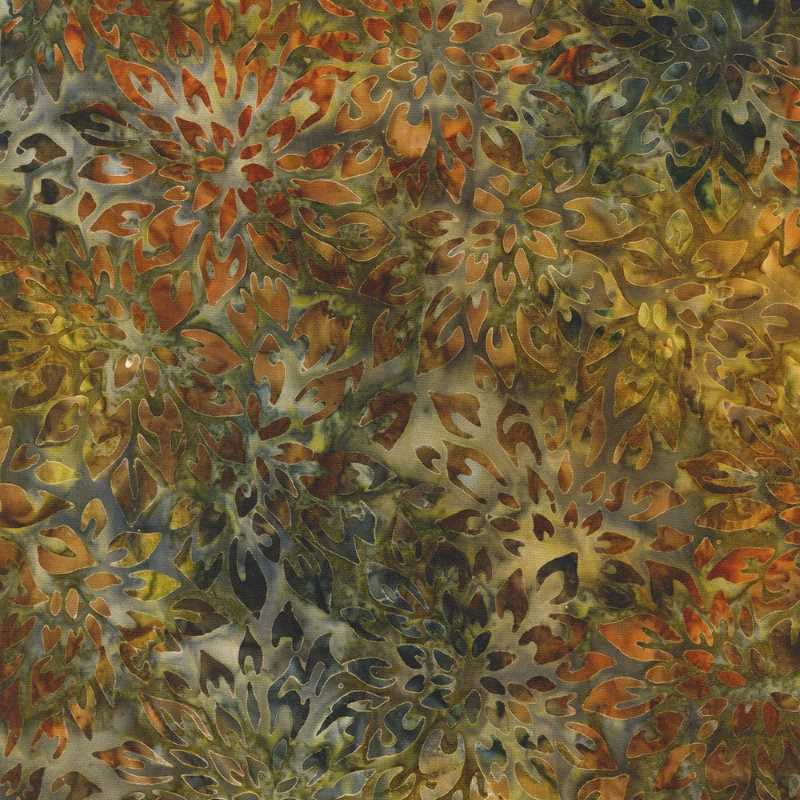 Tissu Patchwork Batik Junglescape Russet