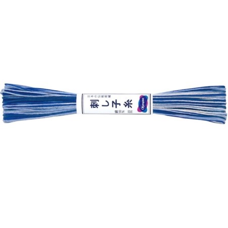 Fil Sashiko Bleu Panaché, Col. n°52 - 20 m