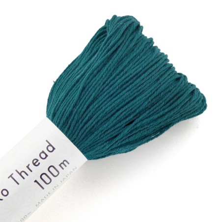 Fil Sashiko Bleu Sarcelle, Col. n°123 - 100 m