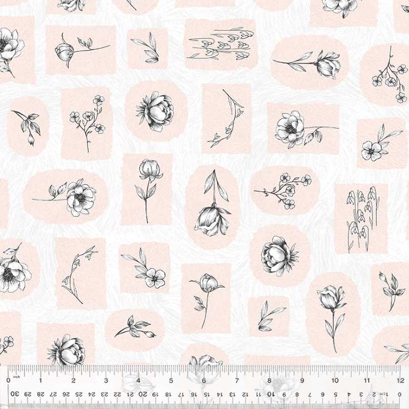 Tissu Patchwork Idylwide Scrapbook White