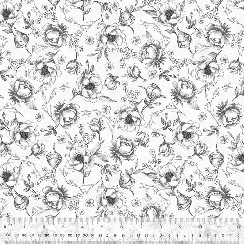Tissu Patchwork Idylwide Wilde Flowers White