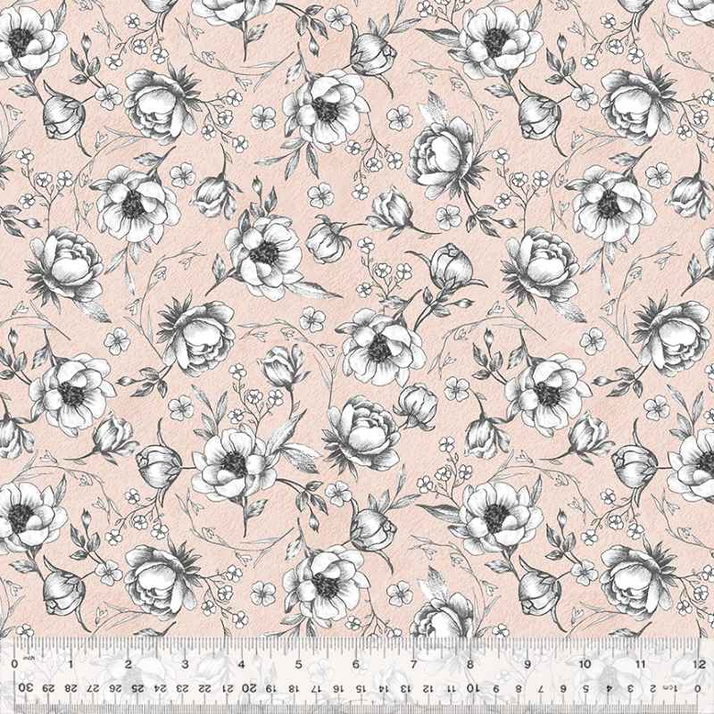 Tissu Patchwork Idylwide Wilde Flowers Blush