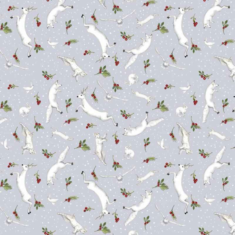 Tissu Patchwork Winter White Animals