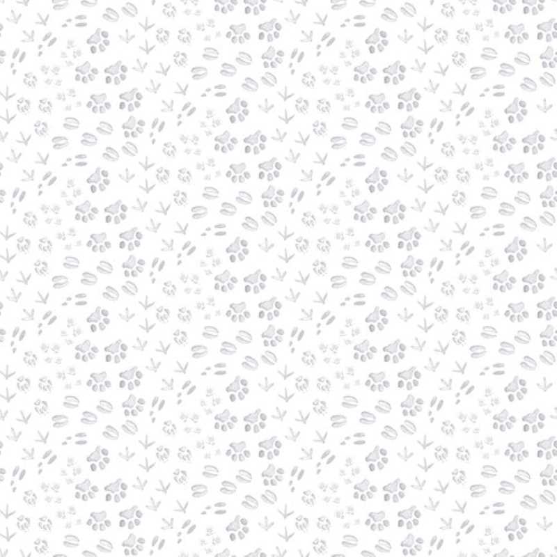 Tissu Patchwork Winter White Animal Tracks
