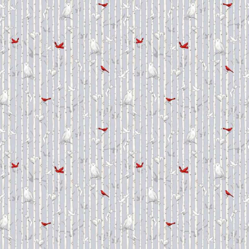 Tissu Patchwork Winter White Birch Stripes