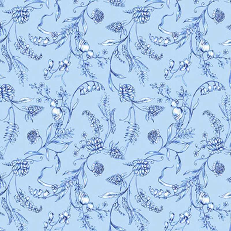 Tissu Patchwork Anna Blue Viney Floral