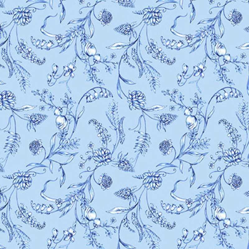 Tissu Patchwork Anna Blue Viney Floral