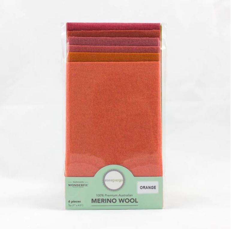 Assortiment de 6 Lainages Sue Spargo "Orange"