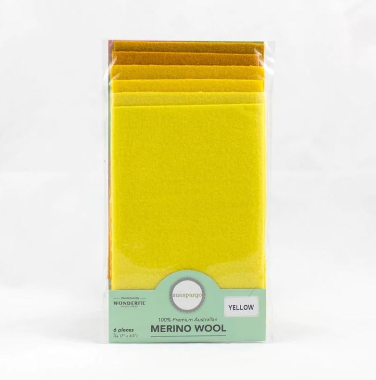 Assortiment de 6 Lainages Sue Spargo "Jaune"