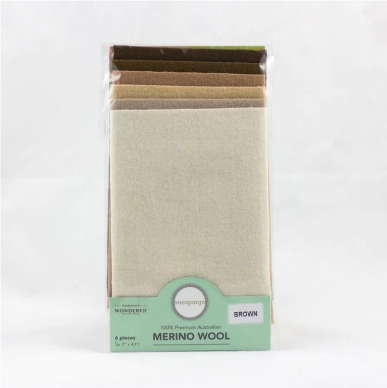 Assortiment de 6 Lainages Sue Spargo "Marron"