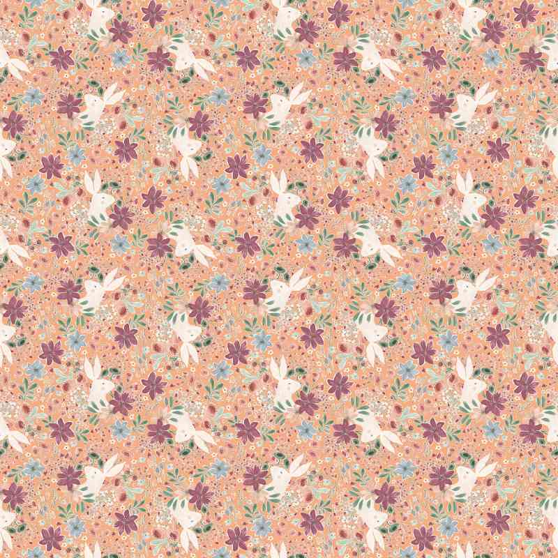 Tissu Patchwork Thicket & Bramble "Rabbit Coral"