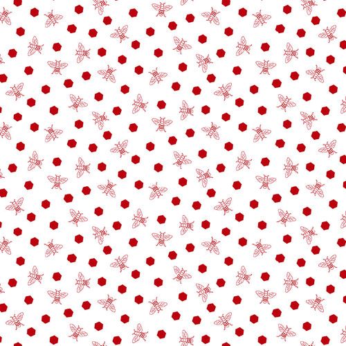 Tissu Patchwork Raspberry Ripple Abeilles