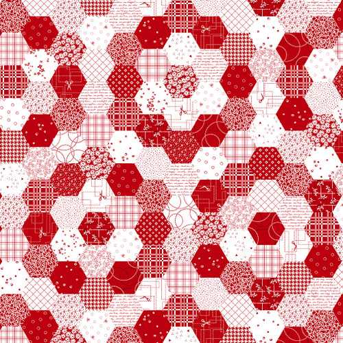 Tissu Patchwork Raspberry Ripple Hexies, Coupon