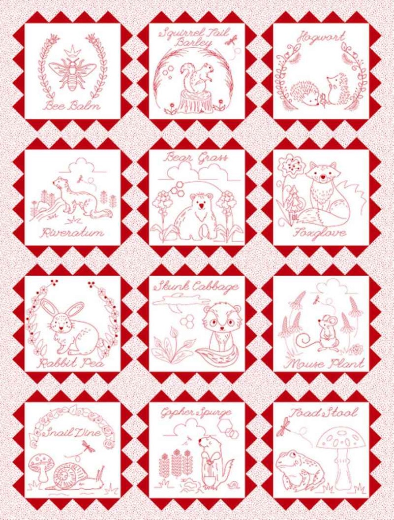 Tissu Patchwork Raspberry Ripple, Panneau