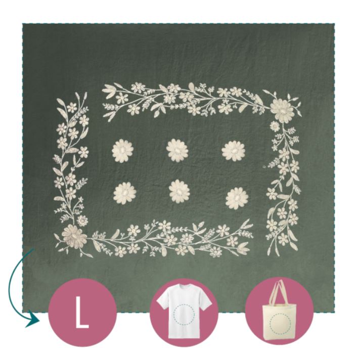 Kit Broderie - Easy Custo "Planche Fleurie - Lisette"