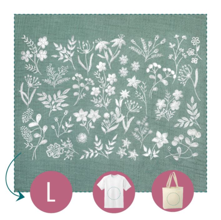 Kit Broderie - Easy Custo "Planche Fleurie - Jeannette"