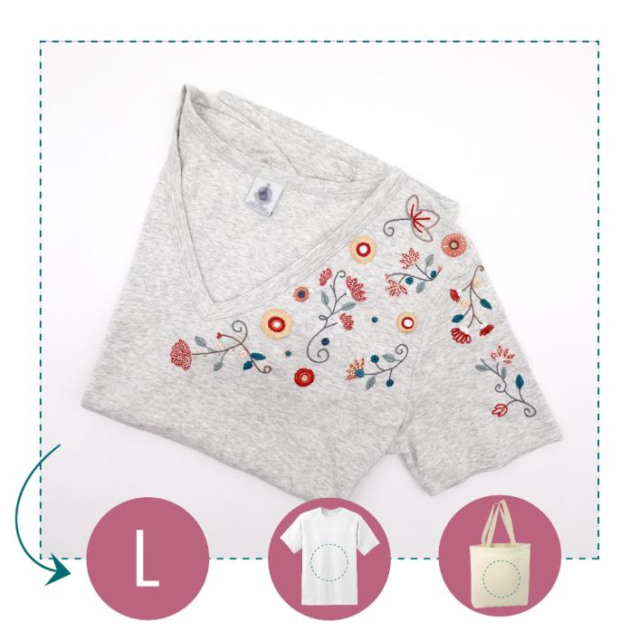 Kit Broderie - Easy Custo "Planche Fleurie - Suzanne"