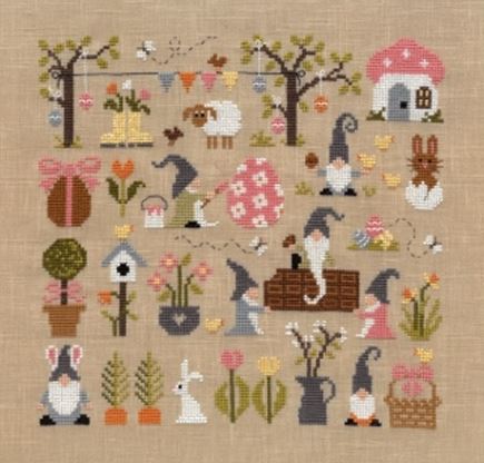 Modèle Points Comptés - Pâques chez les Gnômes