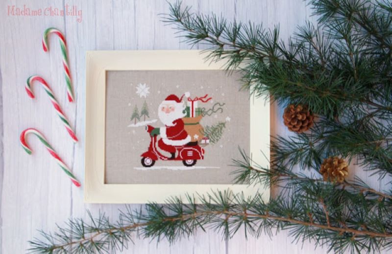 Modèle Points Comptés - Santa on a Vespa