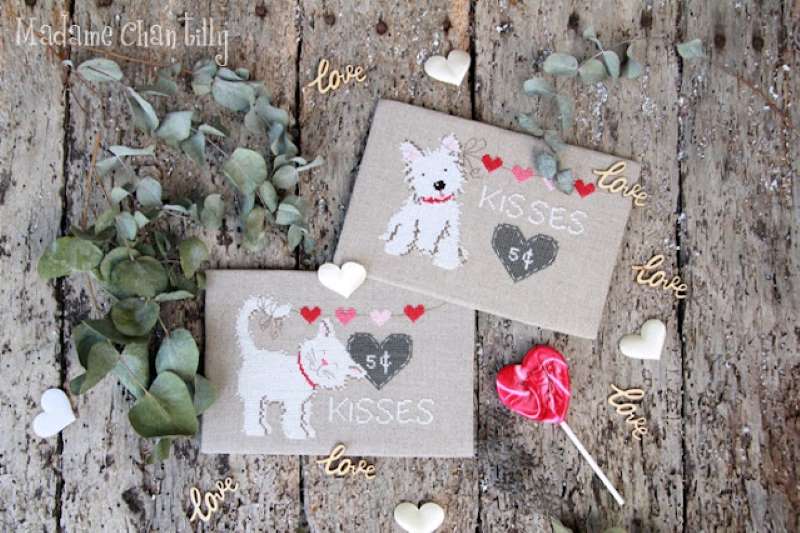 Modèle Points Comptés - Kisses 5 Cents Cat & Dog