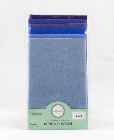 Assortiment de 6 Lainages Sue Spargo "Bleu"