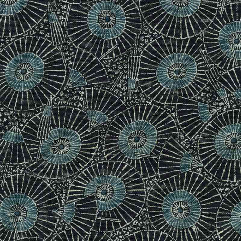 Tissu Japonais Nara Homespun Ombrelle Navy, Coupon