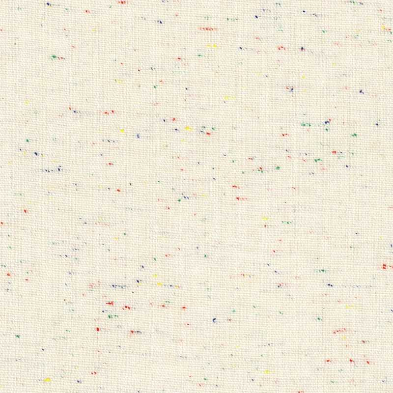 Tissu Métis Faux-uni Speckle Coton-Lin Crème, Coupon