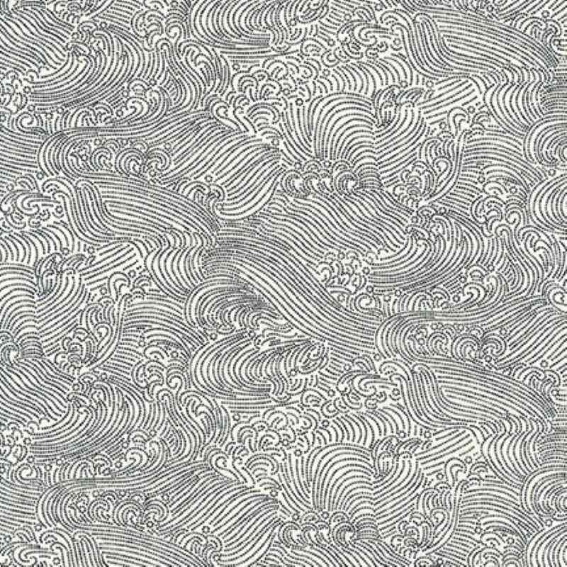 Tissu Japonais Nara Homespun Vague Blanc, Coupon