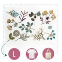 Kit Broderie - Easy Custo "Planche Fleurie - Azur"