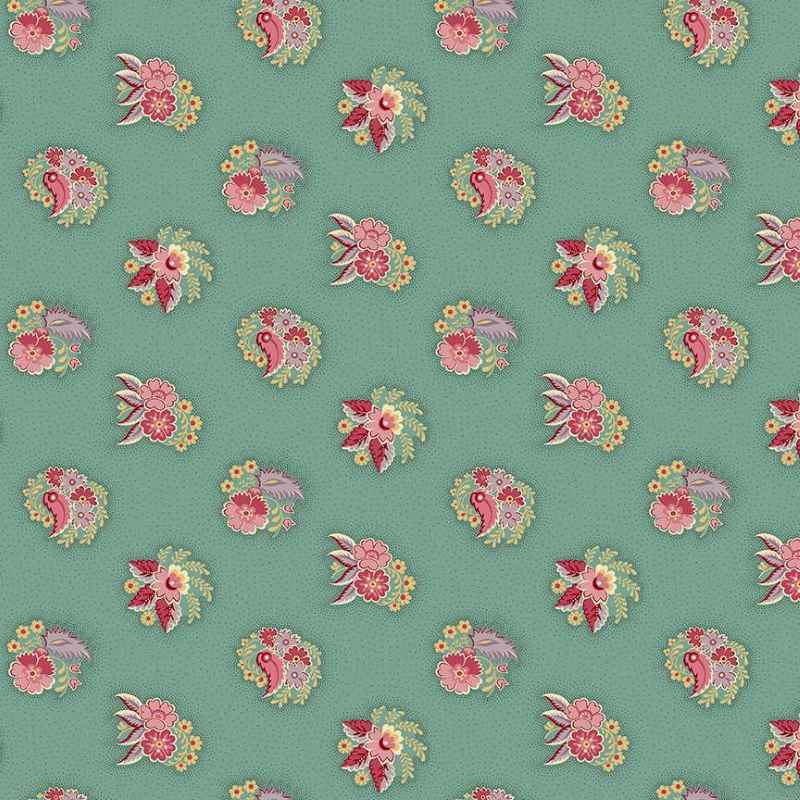 Tissu Patchwork Fernshaw Fred Teal, Coupon