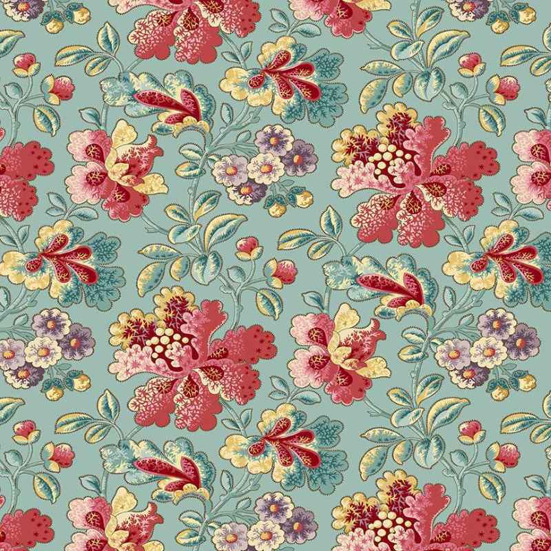 Tissu Patchwork Fernshaw Phiilip Teal, Coupon