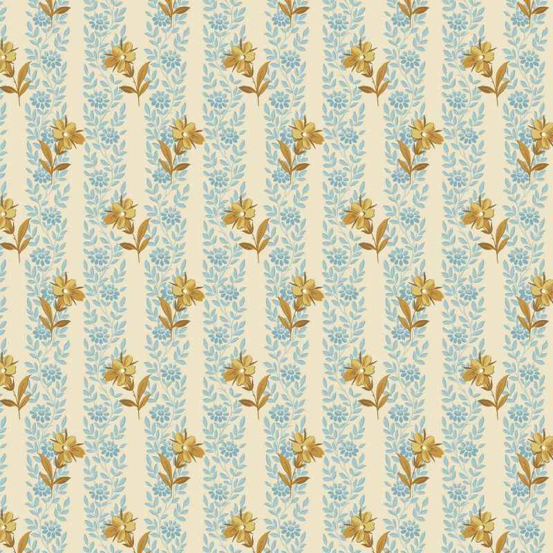 Tissu Patchwork Beach House Blue Poppy Sand